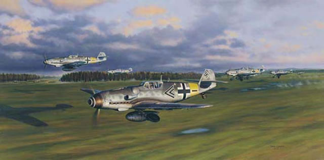 "Adler Schwarm" - Jim Laurier - Bf-109 World War II Aviation Art